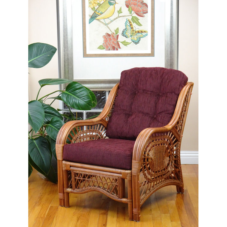 Bay Isle Home Malibu Lounge Living Accent Armchair Natural Rattan
